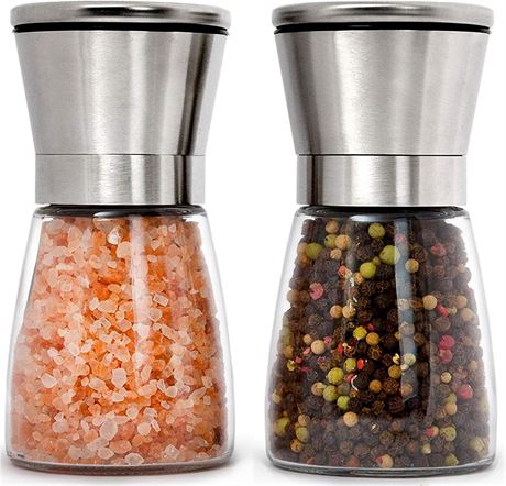 HOME EC Premium Stainless Steel Salt and Pepper Grinder Set of 2