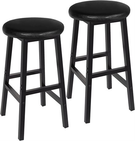 HOOBRO Bar Stools BB06BY01 - Set of 2 - Black