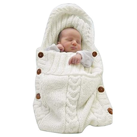 Newborn Baby Swaddle Knit Blanket Sleeping Bag, (0-6 Month)