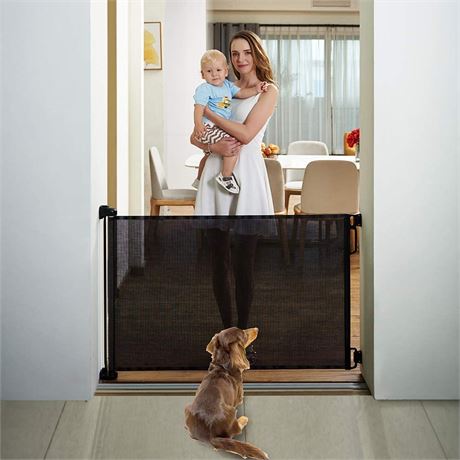 EasyBaby Retractable Baby Gate, 33" Tall, Extends up to 55" Wide