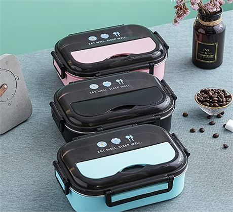 Tinaforld, Black Stainless Steel Thermal Lunch Box