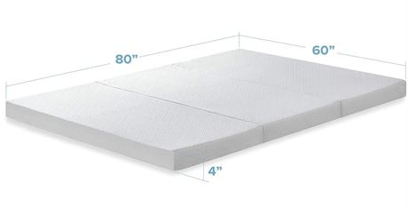 Best Price Mattress 4 Inch Trifold Memory Foam Mattress Topper