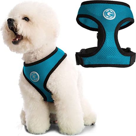 Gooby Soft Mesh Dog Harness - Turquoise, Small