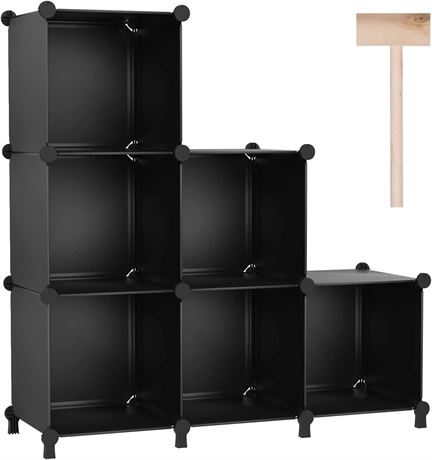 Puroma Closet Organizer 6 Cube Storage Organizer Black