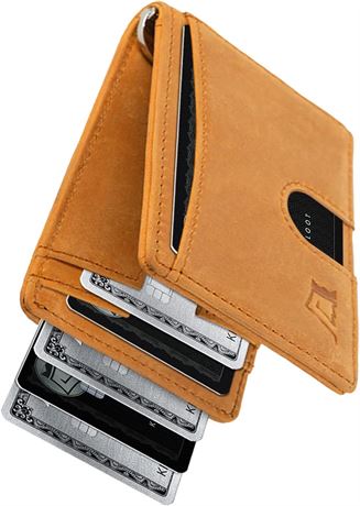 Kings Loot Slim Minimalist Wallet for Men RFID Blocking - Buckskin brown