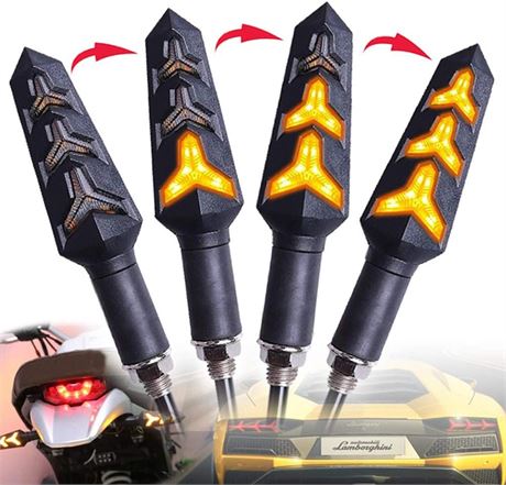 Indicators Flowing Turn Signal Lights Y Shape LED Bulbs For Motorbikes