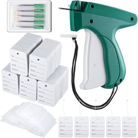 Tagging Gun Kit for Clothing Price Tags 2In Plastic Fasteners (Green)