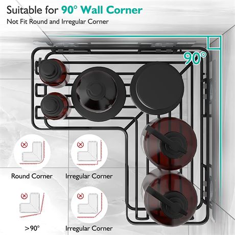 Corner Shower Caddy, 3-Pack Adhesive Shower Caddy - Black