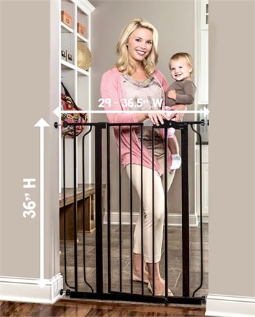 Regalo Easy Step Extra Tall Black Metal Walk-Through Gate