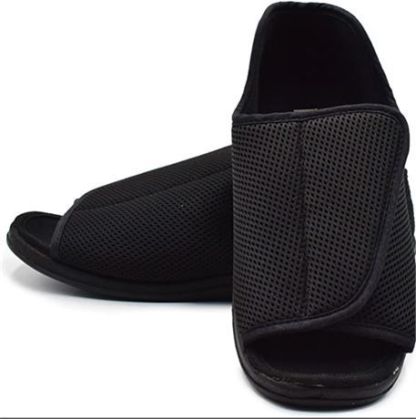 W&LESVAGO Men's Wide Width Adjustable Diabetic Slippers - 8.5