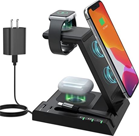 Wireless Charger 6 in 1,YiJYi 15W Fast Charging Station