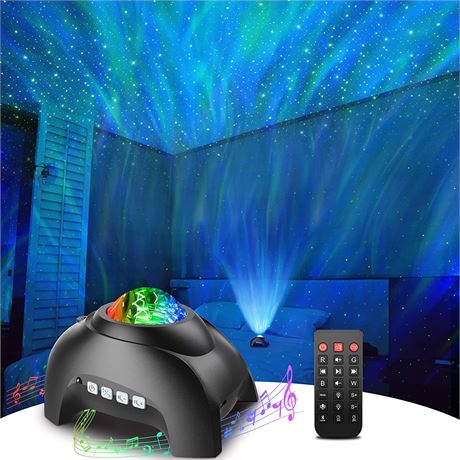 Rossetta Galaxy Projector- Bluetooth Speaker & White Noise Aurora Projector