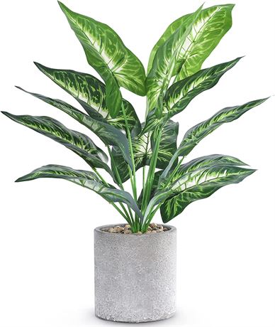 WUKOKU 16" Small Fake Plants Artificial Potted Evergreen