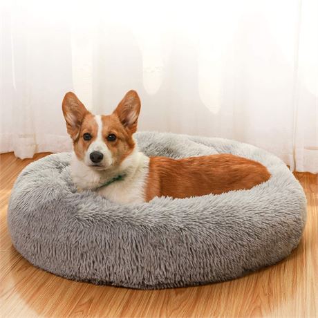 JEMA Round Dog Bed 26", Light Gray