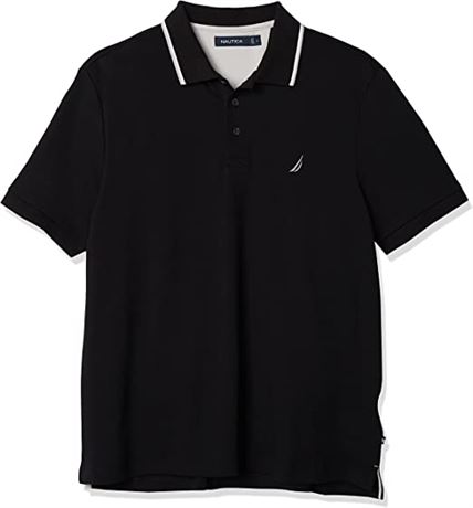 Nautica Men's Classic Fit Short Sleeve  Polo Shirt - Large/Blk