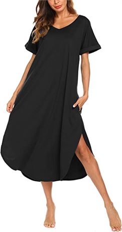 AVIIER Nightgown for Women - Black - XL