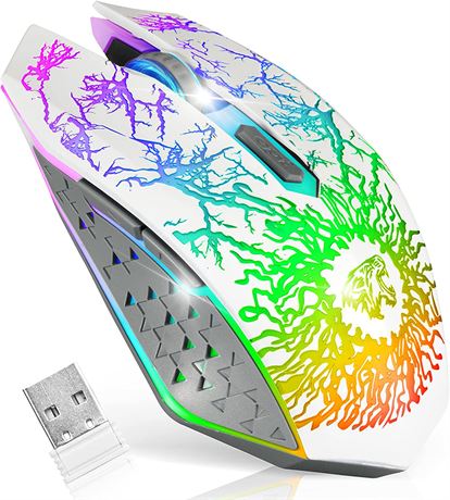 VEGCOO C10 Wireless Gaming Mouse,2.4G USB Receiver, 3 Level DPI