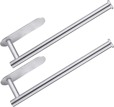 Paper Towel Holder Under Cabinet 2 Pack (Silver)