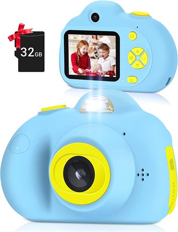 OMZER Kids Camera 1080P Selfie Mini Camera 32G SD Card