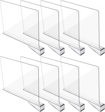 Clear Acrylic Shelf Dividers, 11" x 8" (8 Pack)