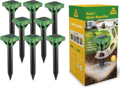 Careland Outdoor Mole Repellent Solar Powered Ultrasonic Stake