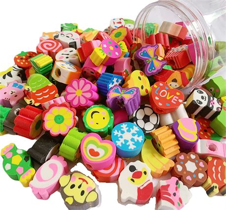 Pencil Top Erasers 50 Pack Cute Animal Cap Erasers