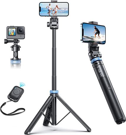 Kaiess Tripod 62" Selfie Stick Tripod with Remote