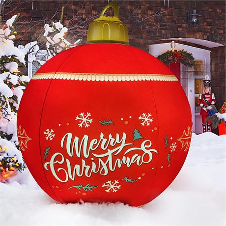 IOKUKI 24� Light Up PVC Inflatable Christmas Ball