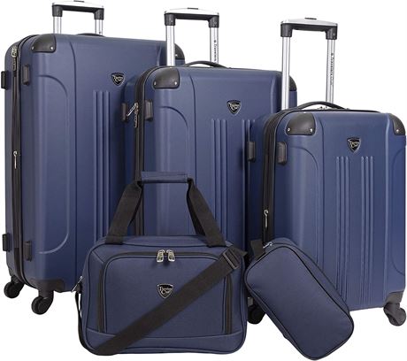 Travelers Club Chicago Plus Carry-on Luggage and Accessories Set, Navy Blue