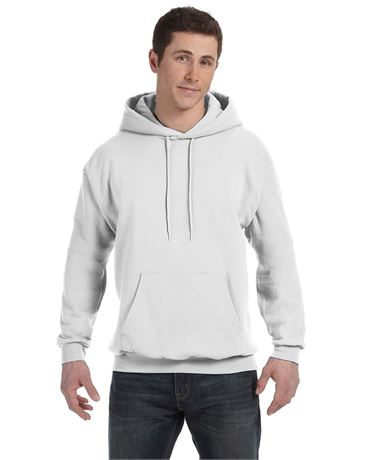 Hanes Men's Sweatshirt, EcoSmart Fleece Hoodie - White - Medium