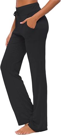 Women's Yoga Pants with Pockets with Loose Straight-Leg