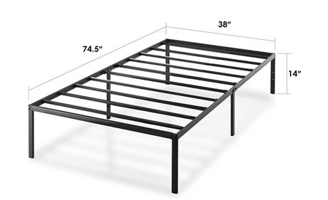 Best Price Mattress 14" Metal Platform Bed W Heavy Duty Steel Slat, Twin