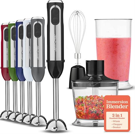 Multi-Use Immersion Blender, Hand Blender with Powerful Copper Motor 800W