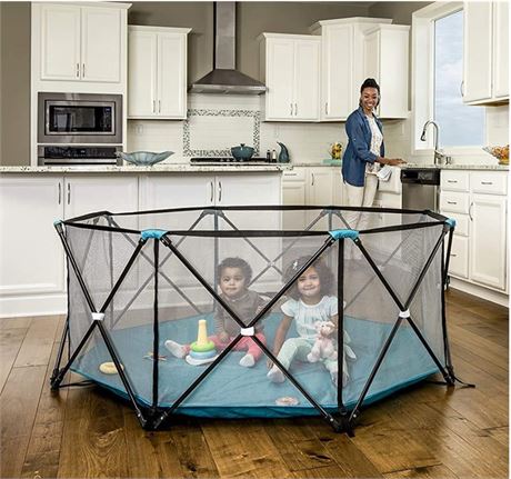 Regalo My Play Portable 8-Panel Play Yard Indoor/Outdoor 8-Panel, Teal