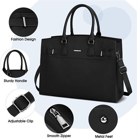 15.6 Inch Waterproof Leather Tote Bag Lightweight Laptop Bag