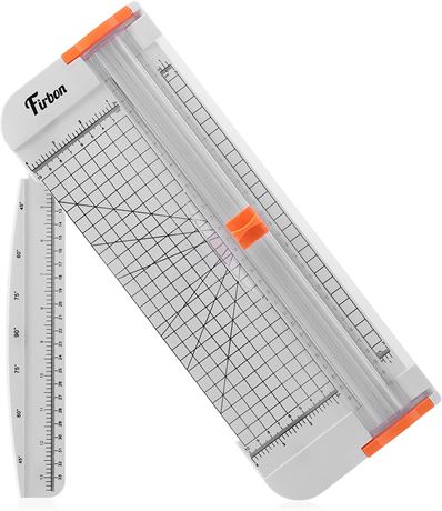 Firbon A4 Paper Cutter 12 In Titanium Paper Trimmer with Side Ruler - White