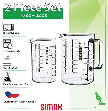 Simax Glass Measuring Cup, Durable Borosilicate Glass, Easy to Read