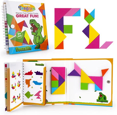 FOOZZILLA Tangram Puzzle Kids Games Magnetic Blocks