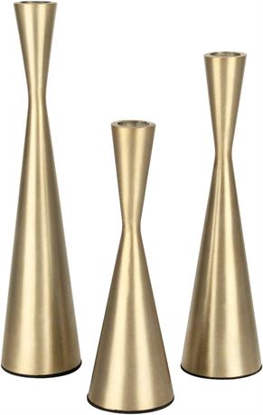 Vixdonos Brass Gold Taper Candlestick Holders Set of 3