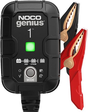 NOCO GENIUS1, 1A Smart Car Battery Charger, 6V and 12V Automotive Charger