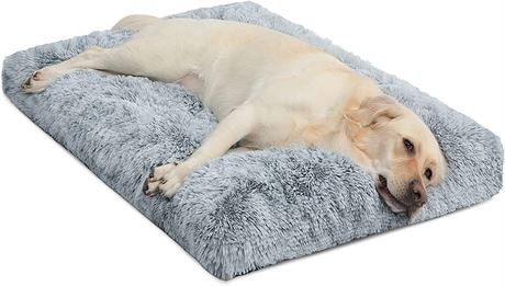 WAYIMPRESS Large Dog Crate Bed Crate Pad Mat (36x23x3.5 Inch, Grey)