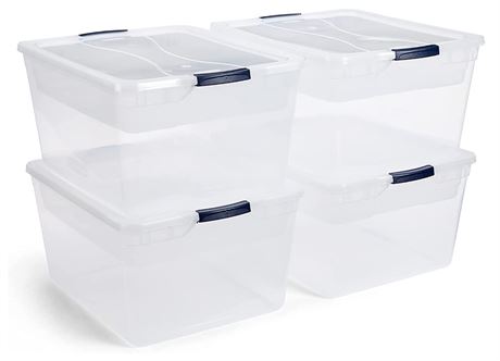 Rubbermaid 71 Qt. Cleverstore Clear Bundle with Tray Inserts, Pack of 4