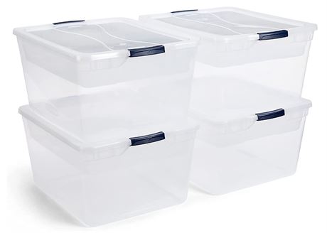 Rubbermaid 71 Qt. Cleverstore Clear Bundle with Tray Inserts, Pack of 4