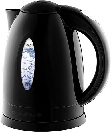 Ovente KP72B Electric Kettle, Illuminated, Black, 1.7L,