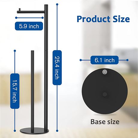 Standing Toilet Paper Holder with Storage