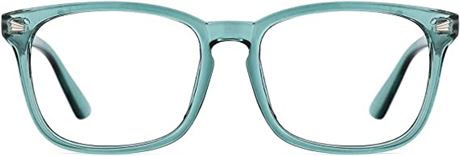 TIJN Blue Light Glasses 2 Pack Square Lightweight Black and Seagreen