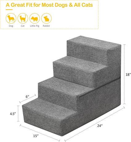 Sted Dog Stairs, Pet Stairs 4 Steps