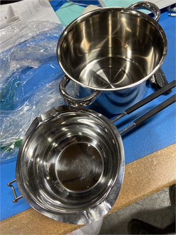 6" Sauce Pan With 8" Pot Stainless Steel.