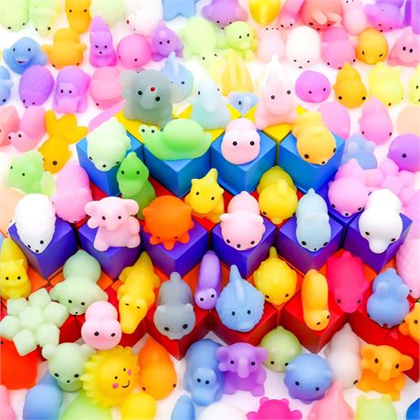 100 Pcs Kawaii Squishies, Mochi Squishy Toys for Kids