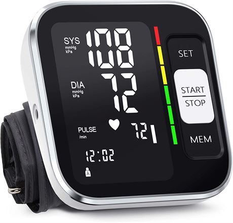 Blood Pressure Monitor with Voice LED Display Adjustable Cuff 8.7"-15.7"